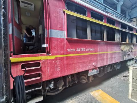 Fire in locomotive № 91520044060-9